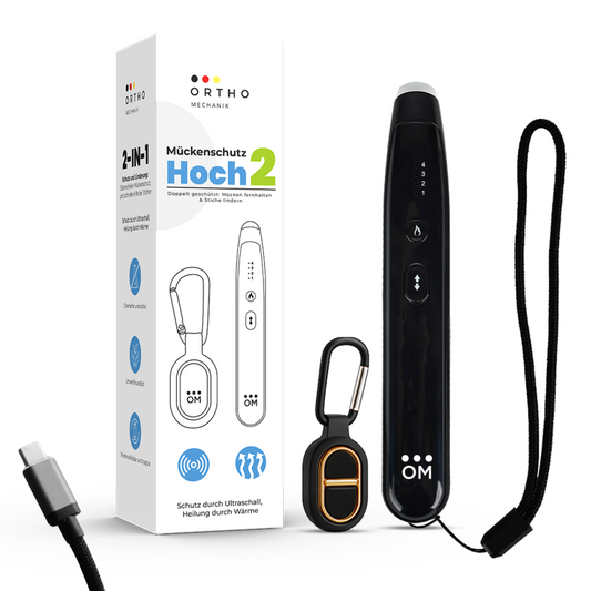 Mückenschutz Hoch² – 2-in-1 Ultraschallabwehr & Insektenstichheiler